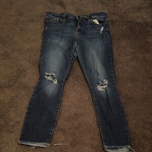 GAP Dark Blue Distressed Ankle Jeans
